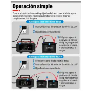 Cargador de baterias 12v20ah 24v10ah miniatura 6