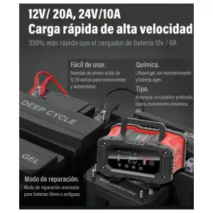 Cargador de baterias 12v20ah 24v10ah miniatura 8
