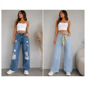 Pantalones pata ancha de mujer miniatura 1