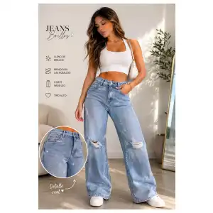 Pantalones pata ancha de mujer miniatura 4