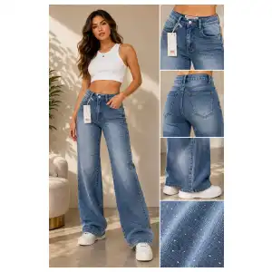 Pantalones pata ancha de mujer miniatura 2